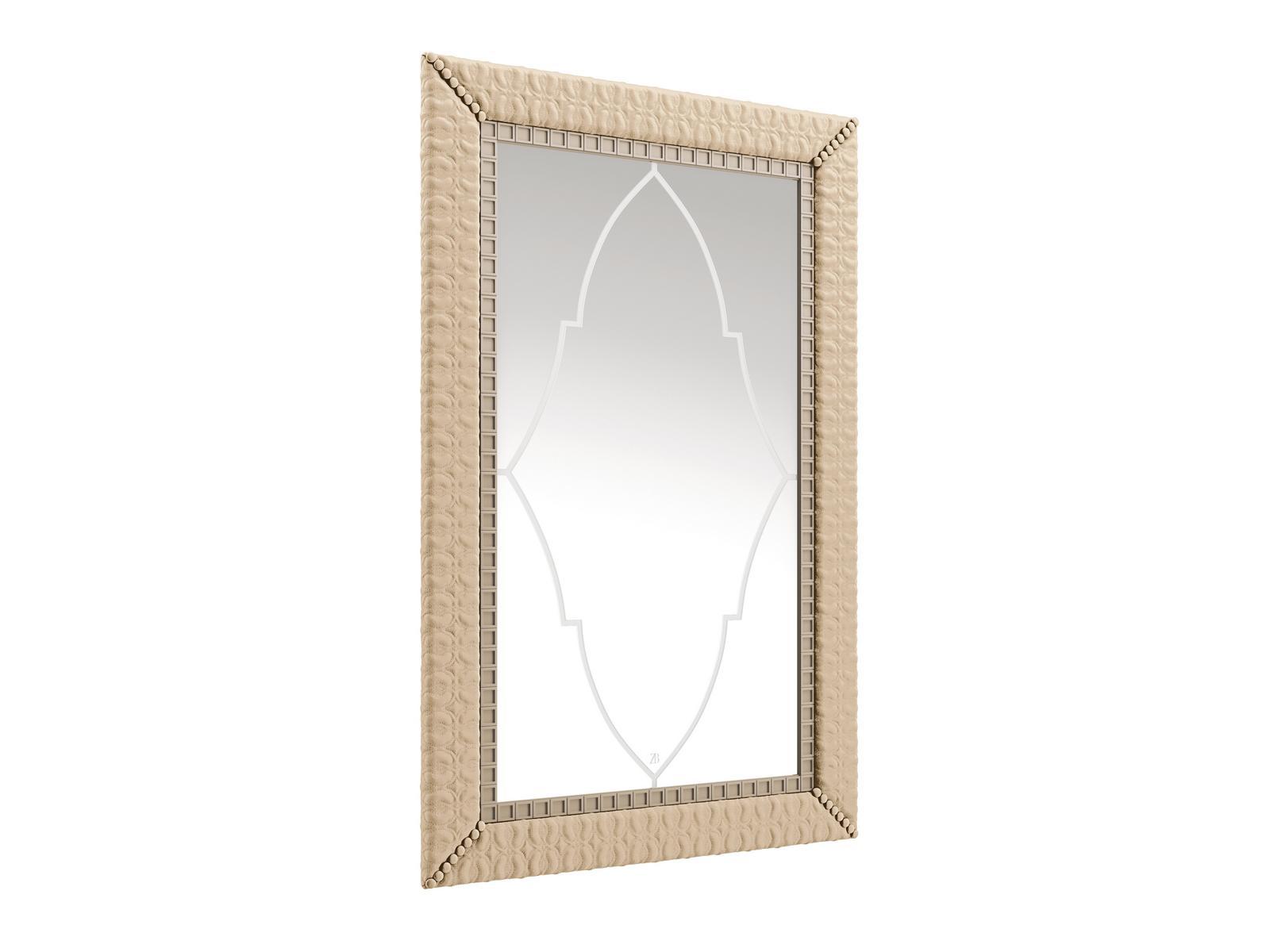 Rectangular framed wall-mounted leather mirror | Shirley by Bruno Zampa