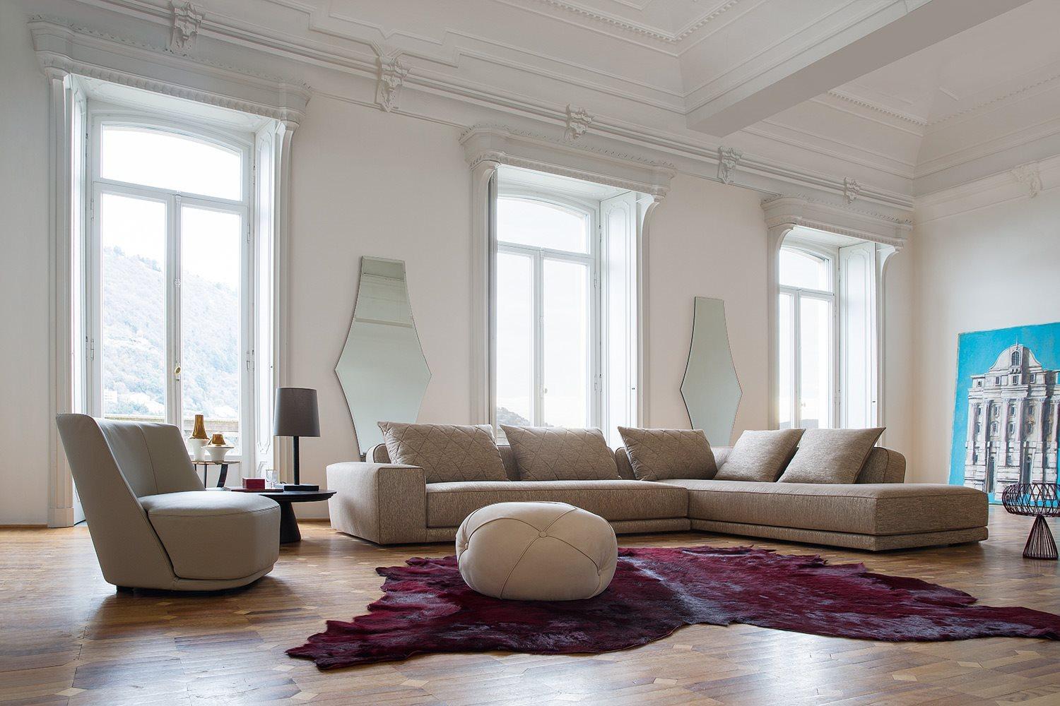 Corner velvet sofa | Gary by Alberta Salotti