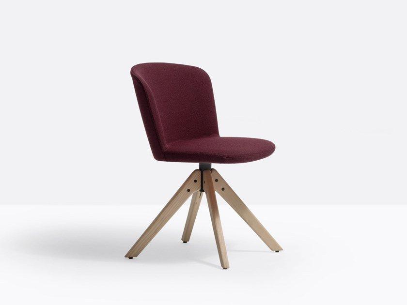 Swivel upholstered trestle-based fabric chair | Nym Soft 2842 by Pedrali