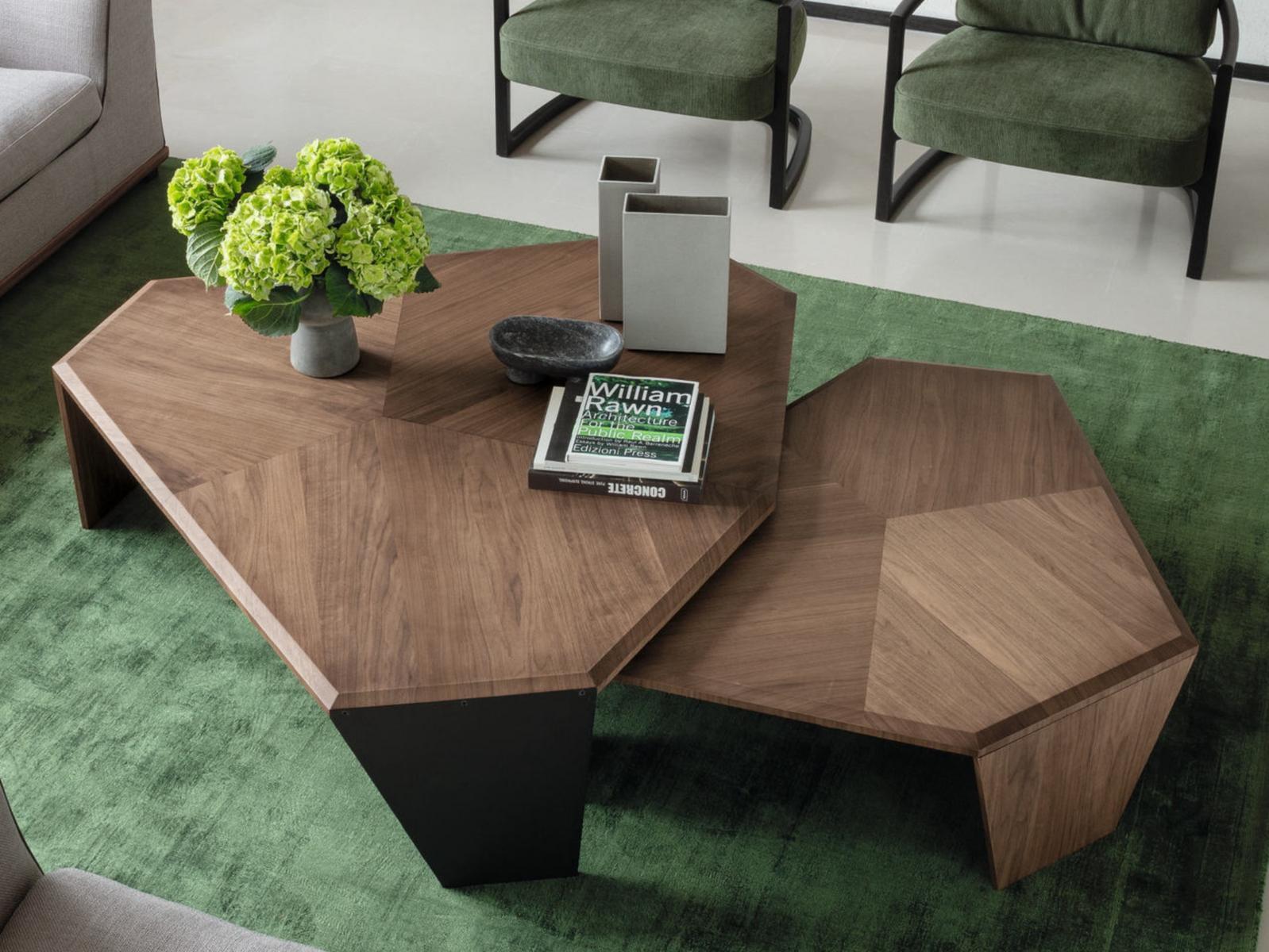 Walnut coffee table for living room | Tortuga by Porada