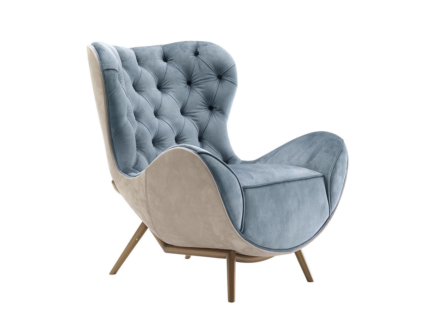 Wing tufted armchair with armrests | Marion by Volpi