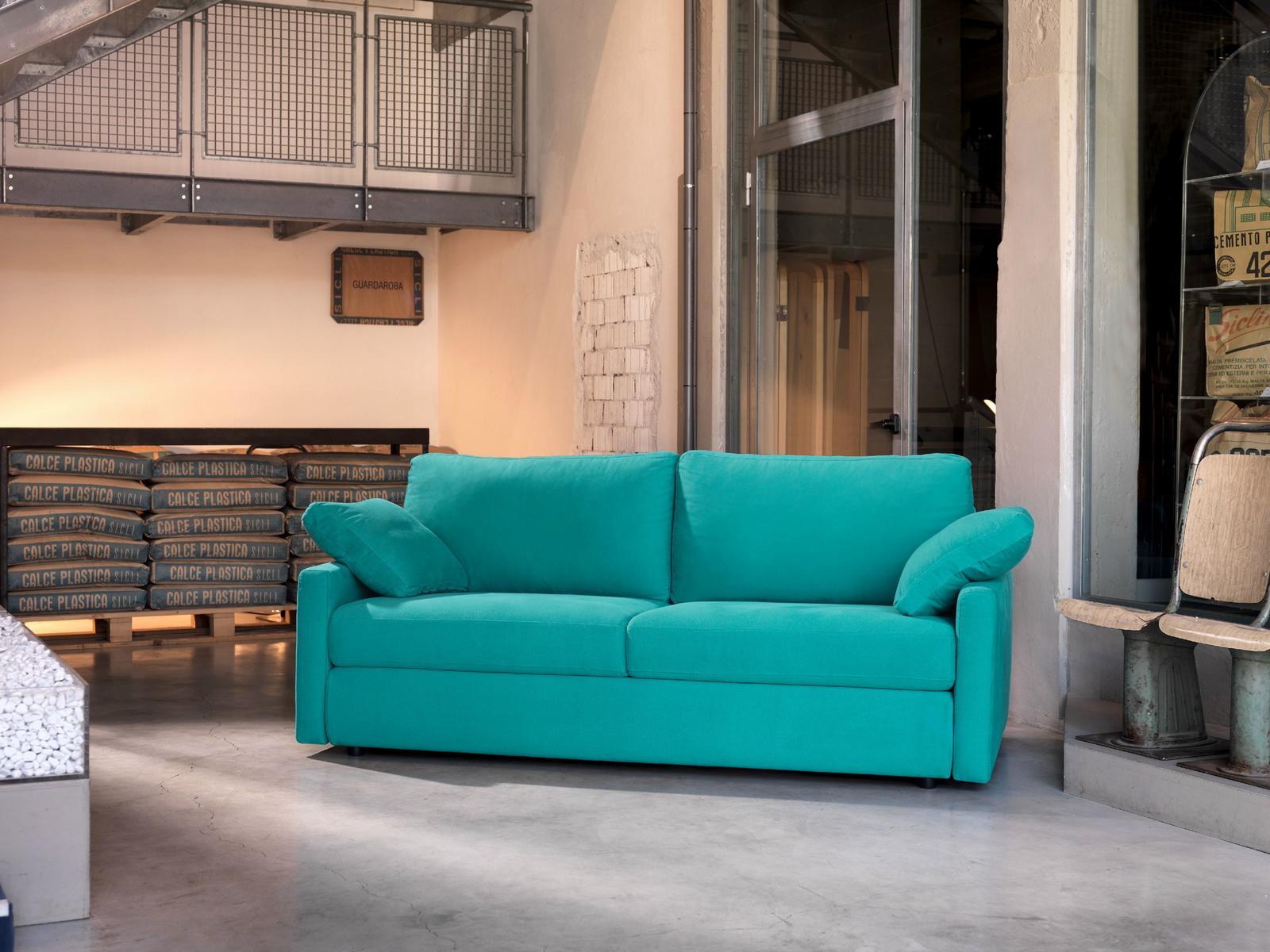 Convertible fabric sofa with removable cover | Leslie by Domingo salotti