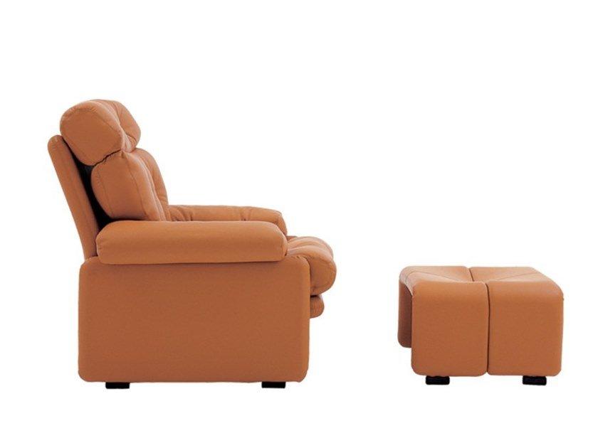 Upholstered armchair with footstool | Coronado by B&B Italia