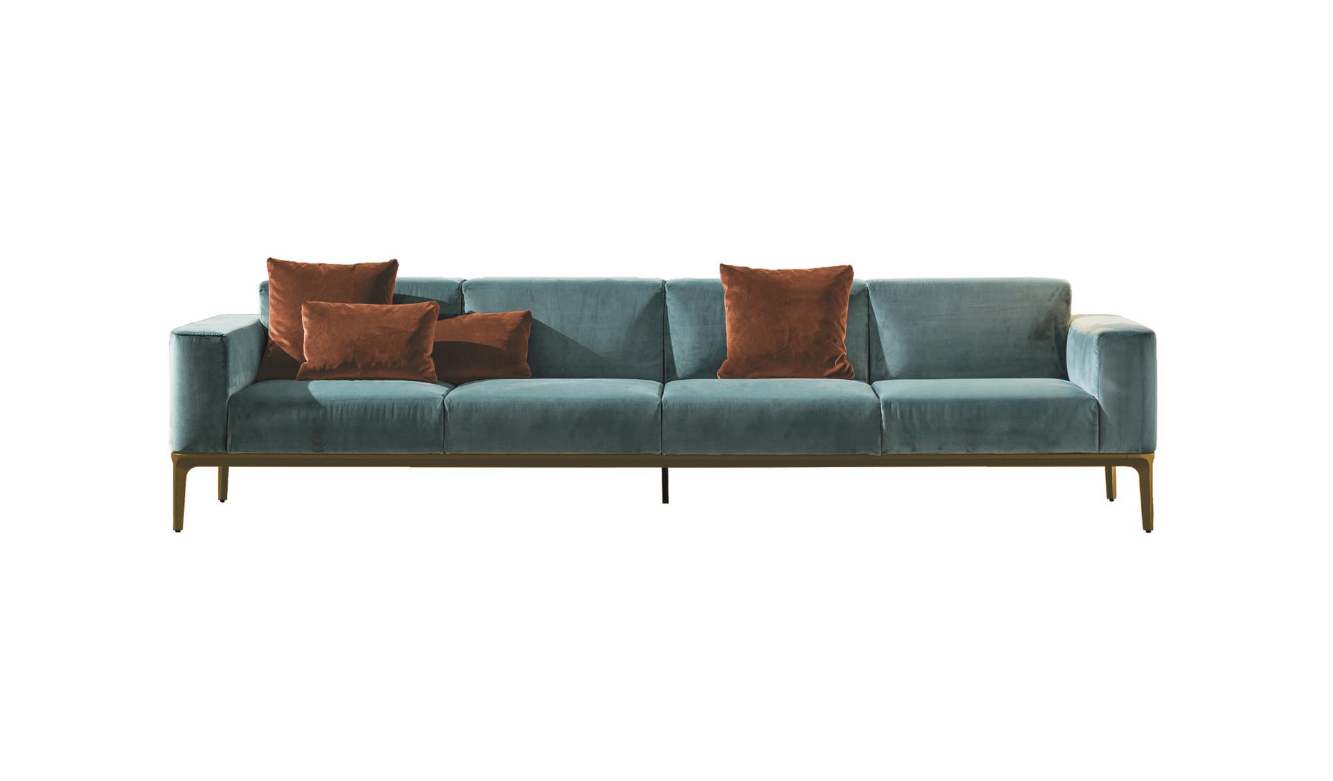 Sectional 4 seater fabric sofa | Slim by Sovet