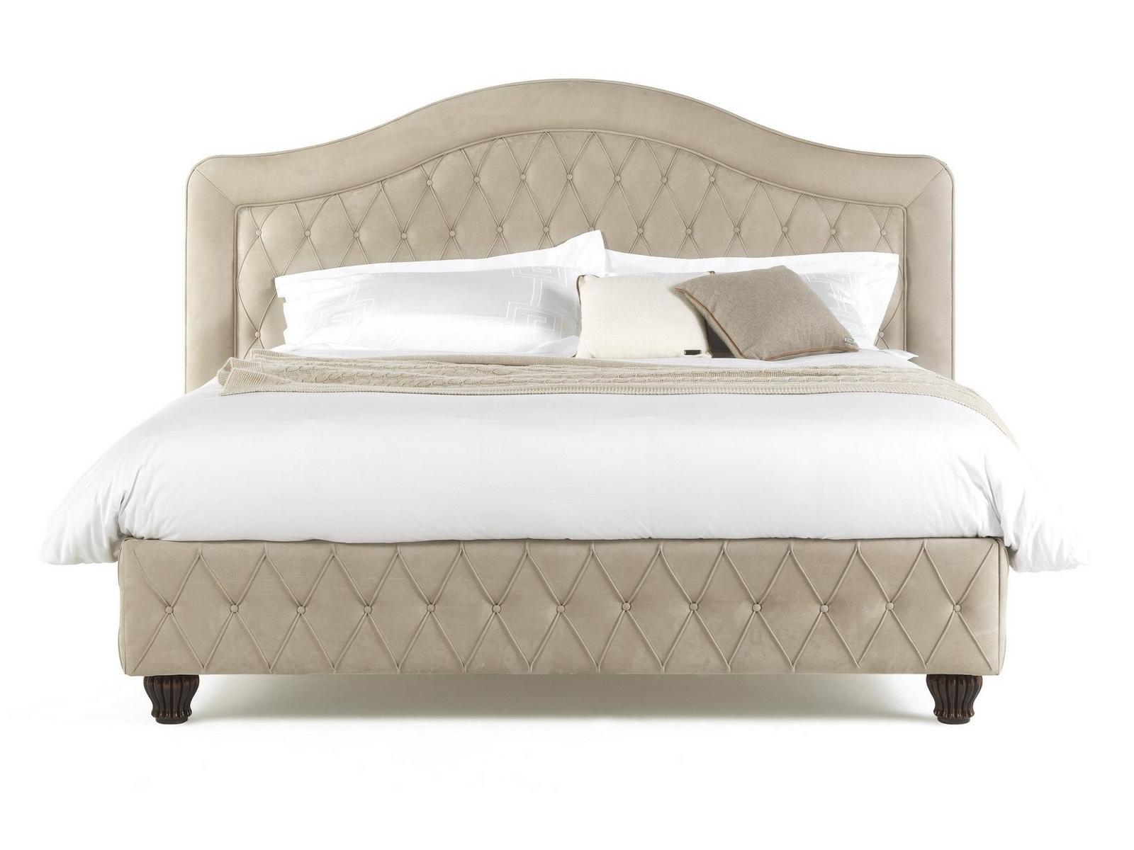 Leather king size bed with upholstered headboard | Kimberley by Gianfranco Ferre Home