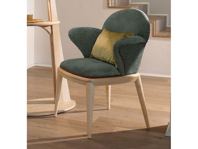 Fabric easy chair with armrests | Rolling by Volpi