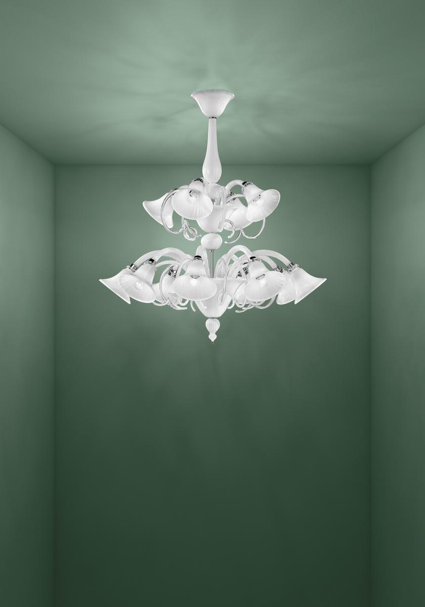 Blown glass chandelier | Venier by Sylcom
