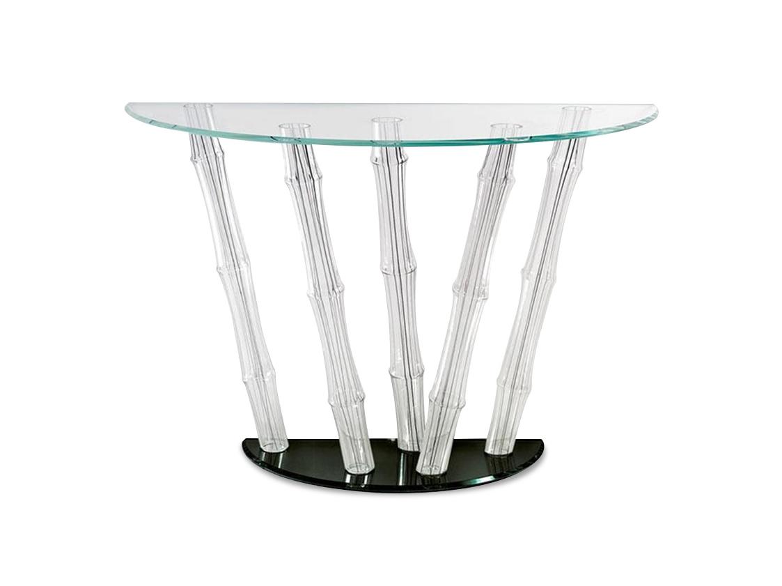 Demilune glass console table | Bamboo by Reflex