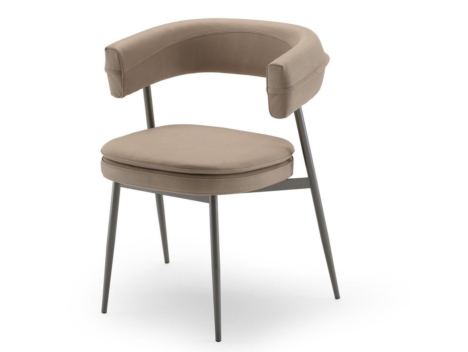 Upholstered fabric chair with armrests | Nena by Zanotta