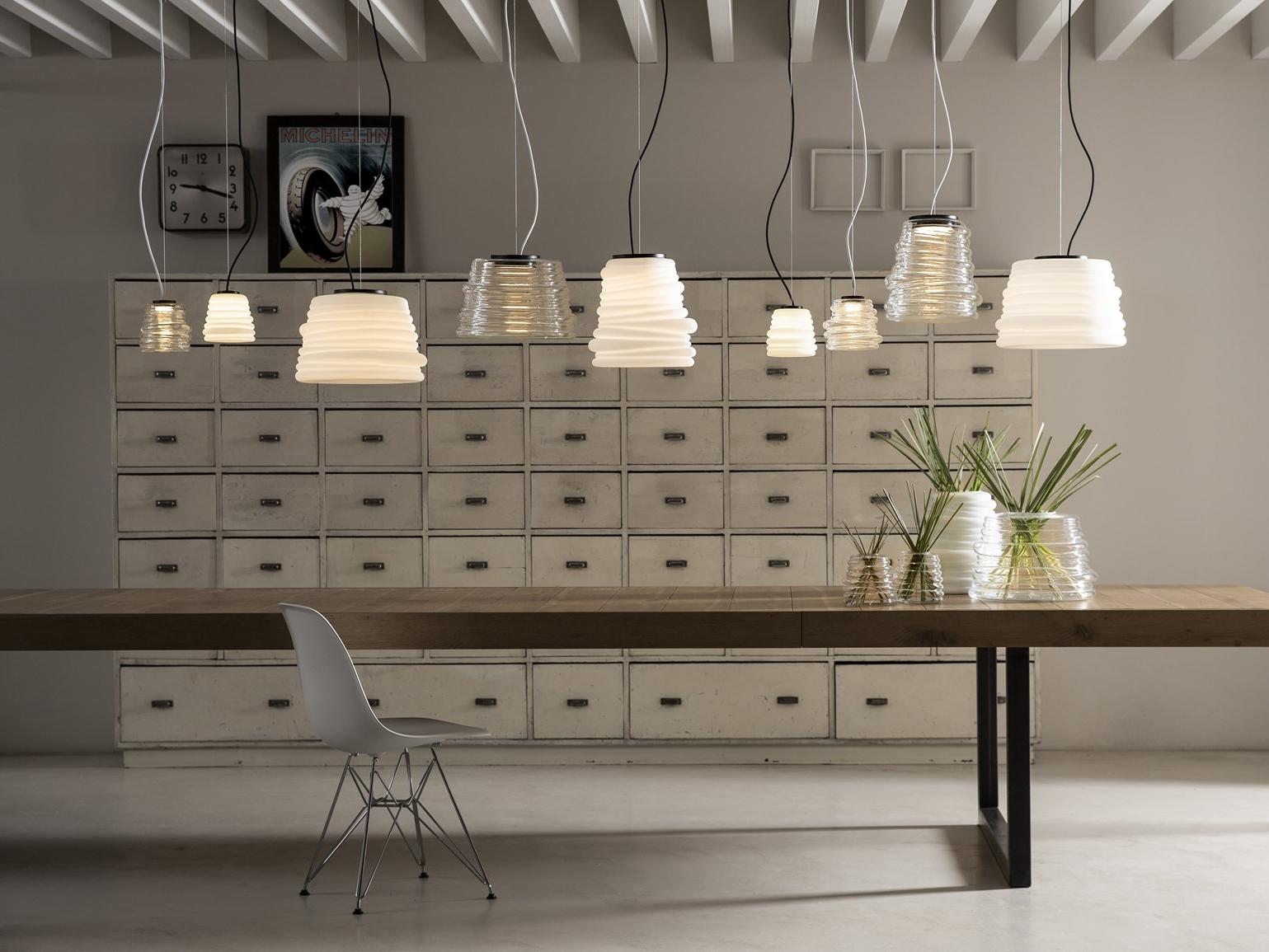 Glass pendant lamp | Bibendum by Karman