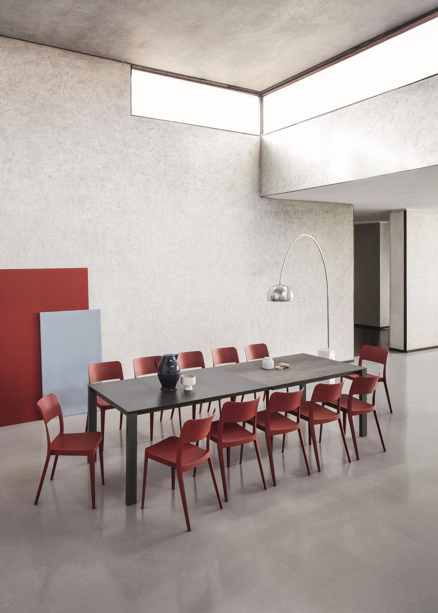 Extending rectangular steel and wood table | Badù by Midj