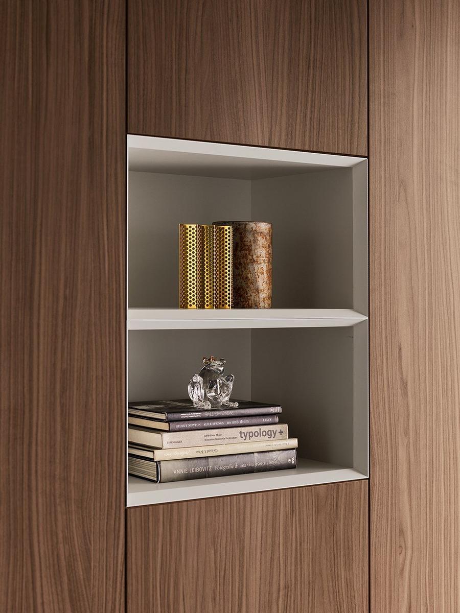 Lacquered wooden wardrobe | Plana by Pianca