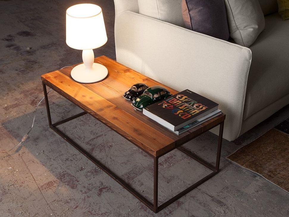 Rectangular reclaimed wood coffee table | Kotov by Domingo salotti