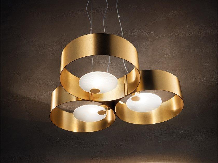 Metal pendant lamp | Sound Or3 by Masiero