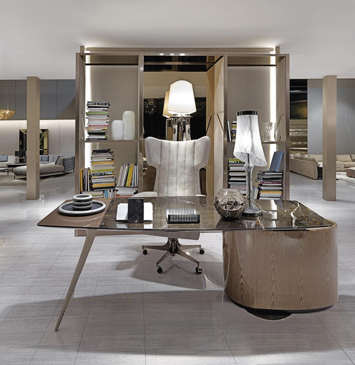 Marble writing desk with drawers | Wilshire by Visionnair