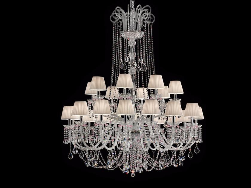 Incandescent blown glass chandelier with crystals | Glass Ve 873 24 by Masiero