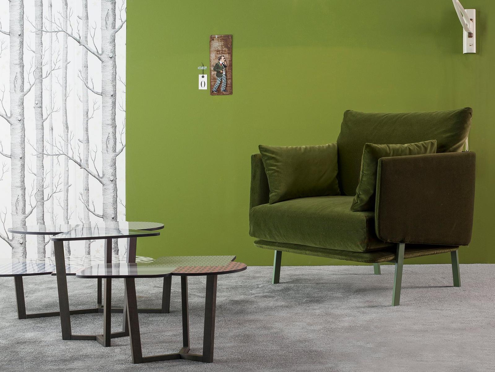 Upholstered armchair with armrests | Structure by Bonaldo