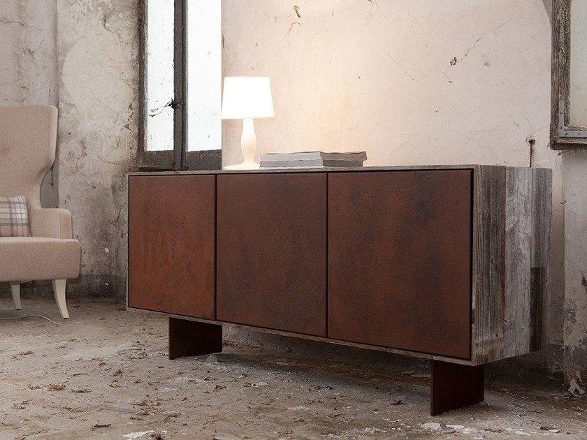 Burnished iron sideboard with doors | Kim by Domingo salotti