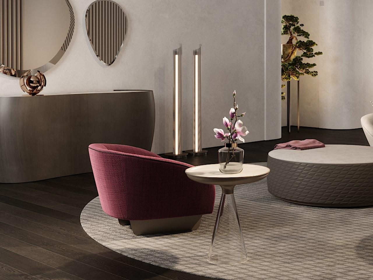 Fabric armchair with armrests | Segno by Reflex