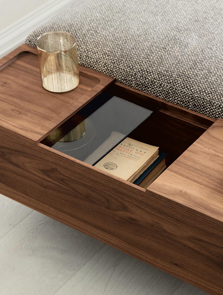 Sectional fabric sofa with storage space | Argo by Porada