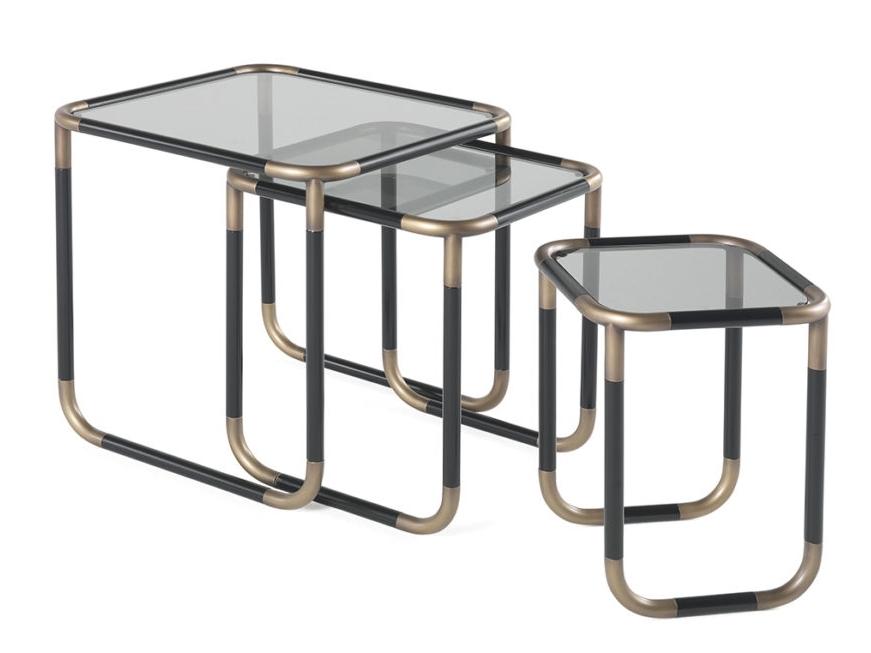 Coffee table in metal and smoky glass | Pigneto by Gianfranco Ferre Home