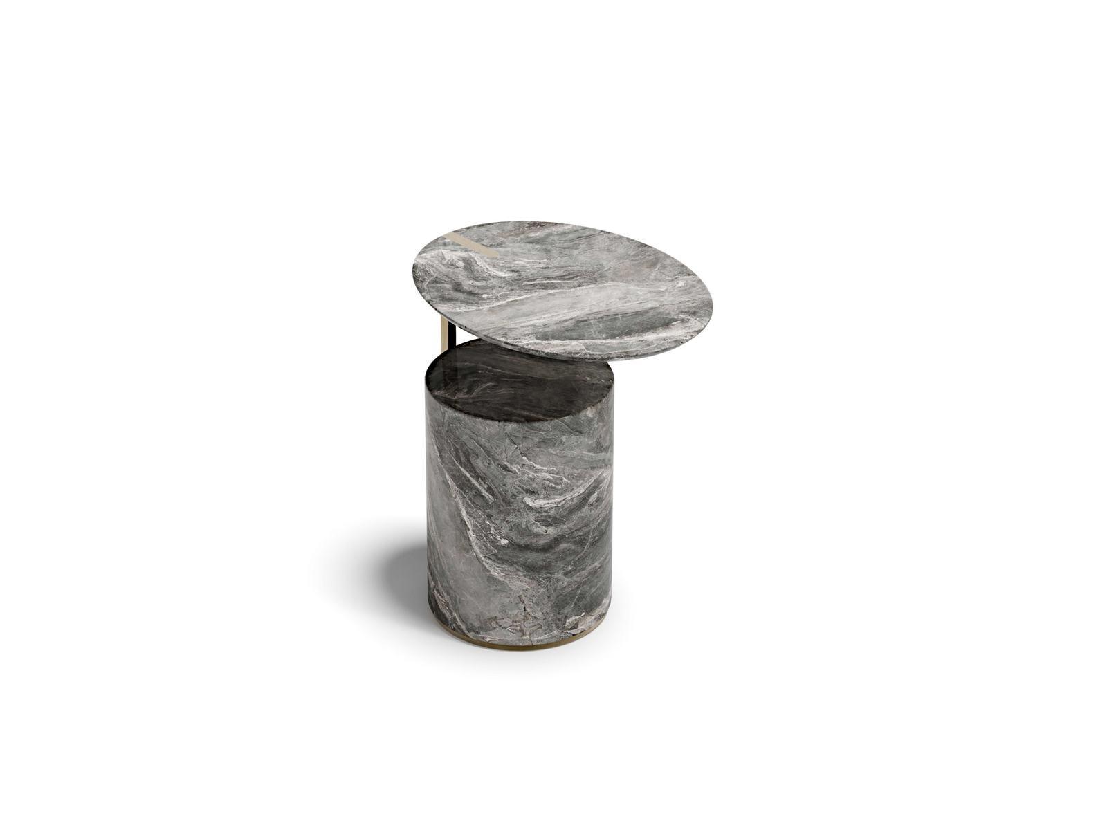Round marble high side table | Hugo by Capital Collection