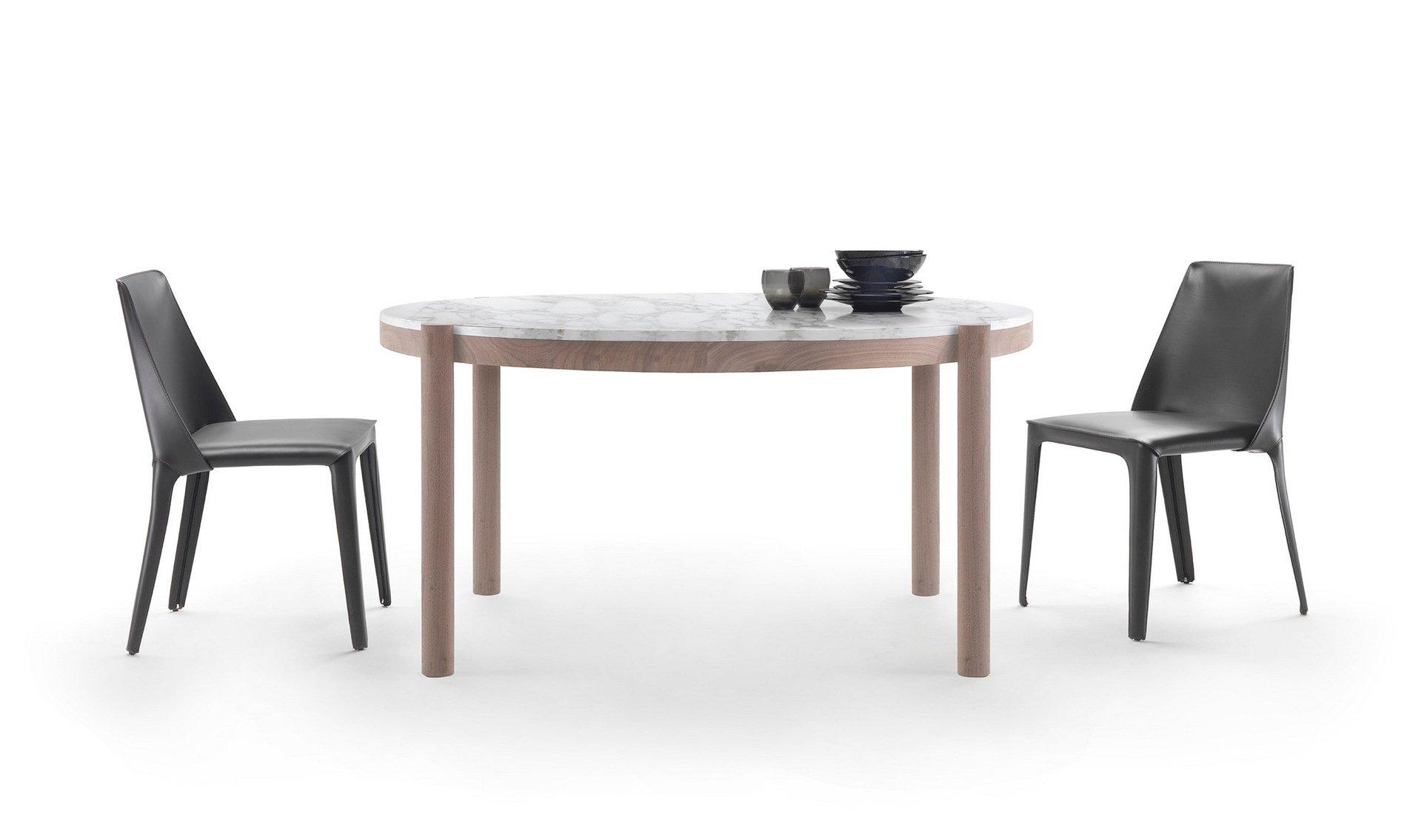 Round marble dining table | Gustav by Flexform