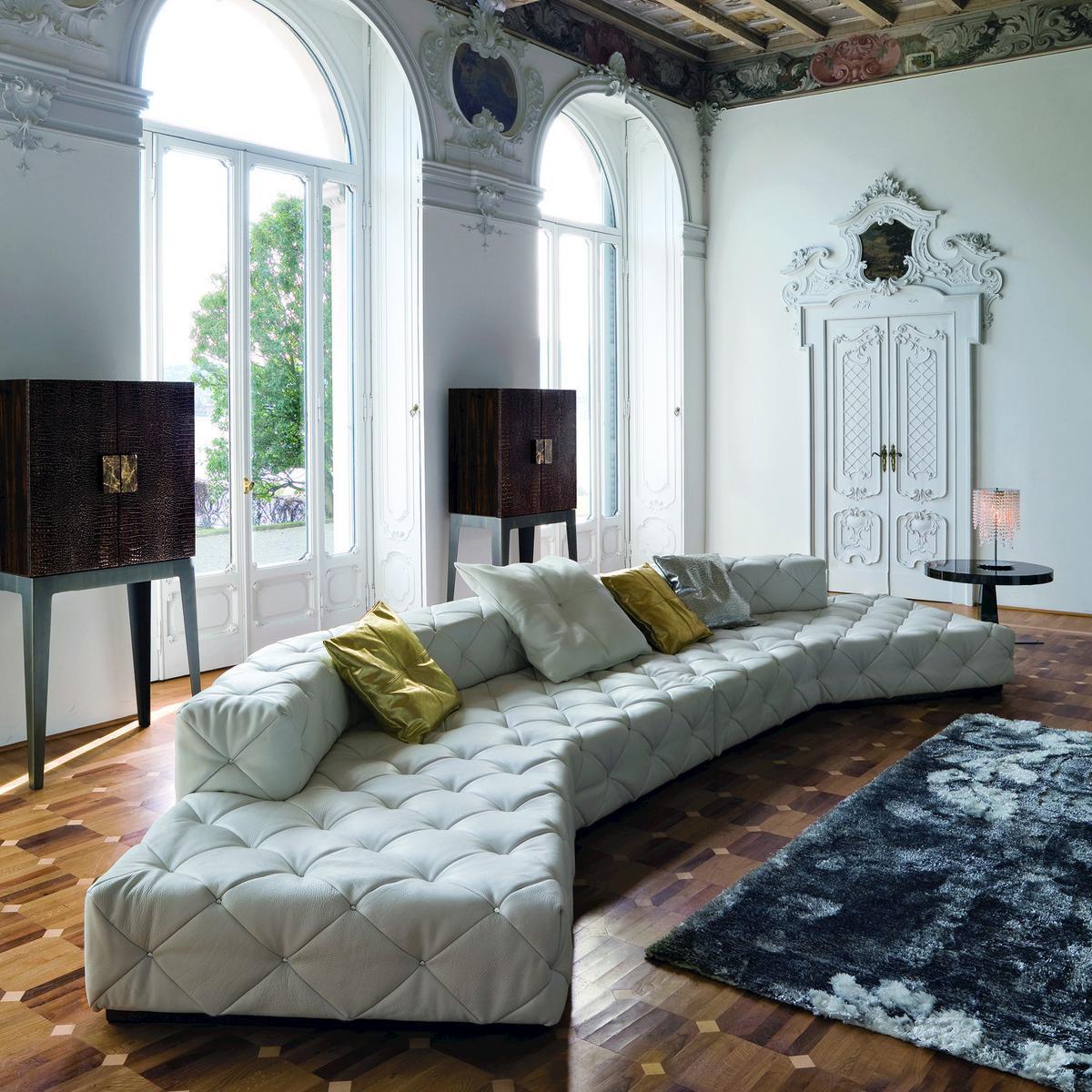 Corner velvet sofa | Must by Longhi