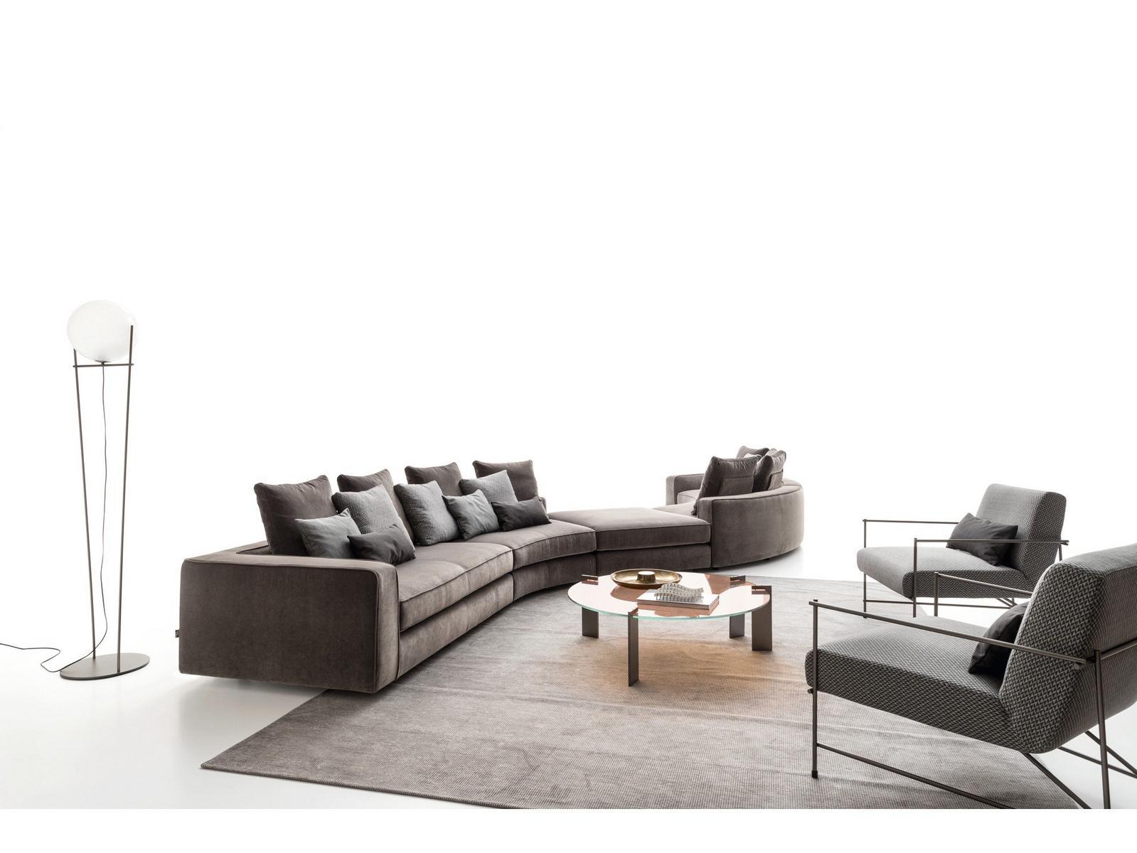 Sectional curved fabric sofa | Loman Soft by Ditre Italia