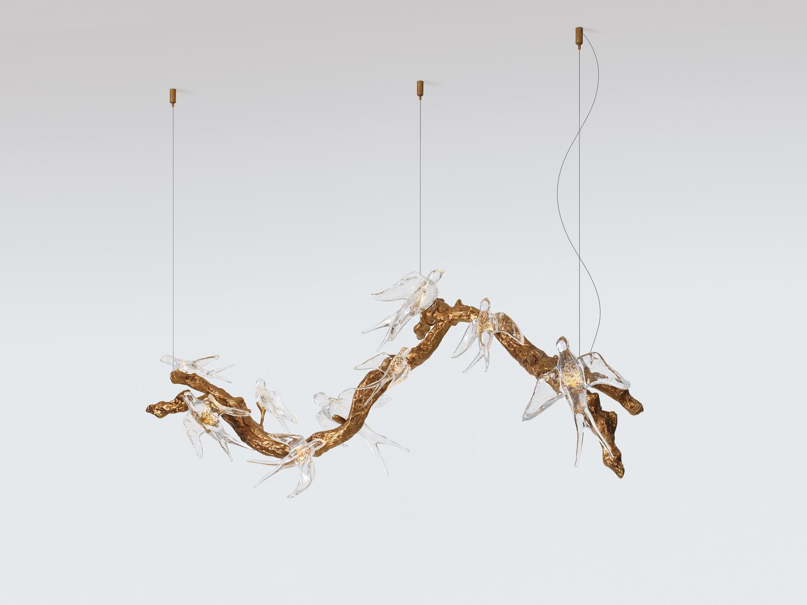 LED handmade bronze pendant lamp | Voa Ct3418/10 by Serip