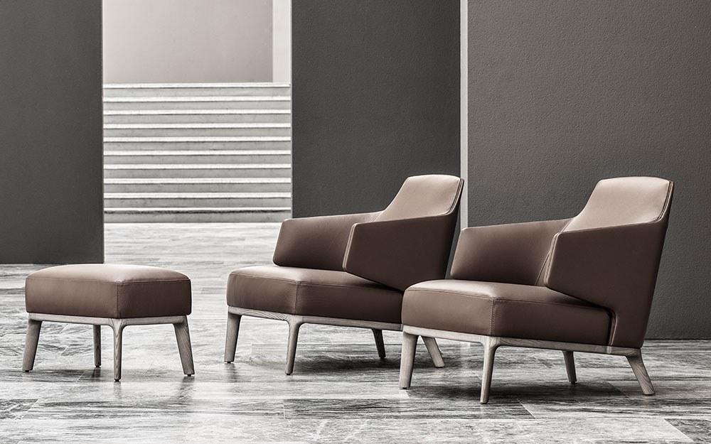 Leather armchair with armrests | Amanda by Frigerio
