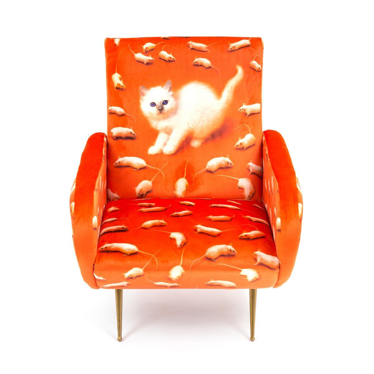 Fabric armchair with armrests | Kitten by Seletti