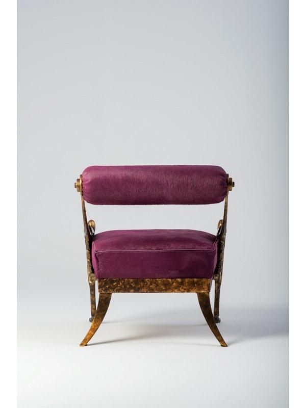 Leather and bronze easy chair | Over by Mantellassi 1926