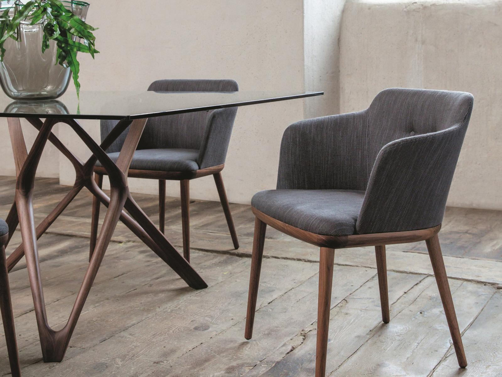 Fabric chair with armrests | Celine by Porada