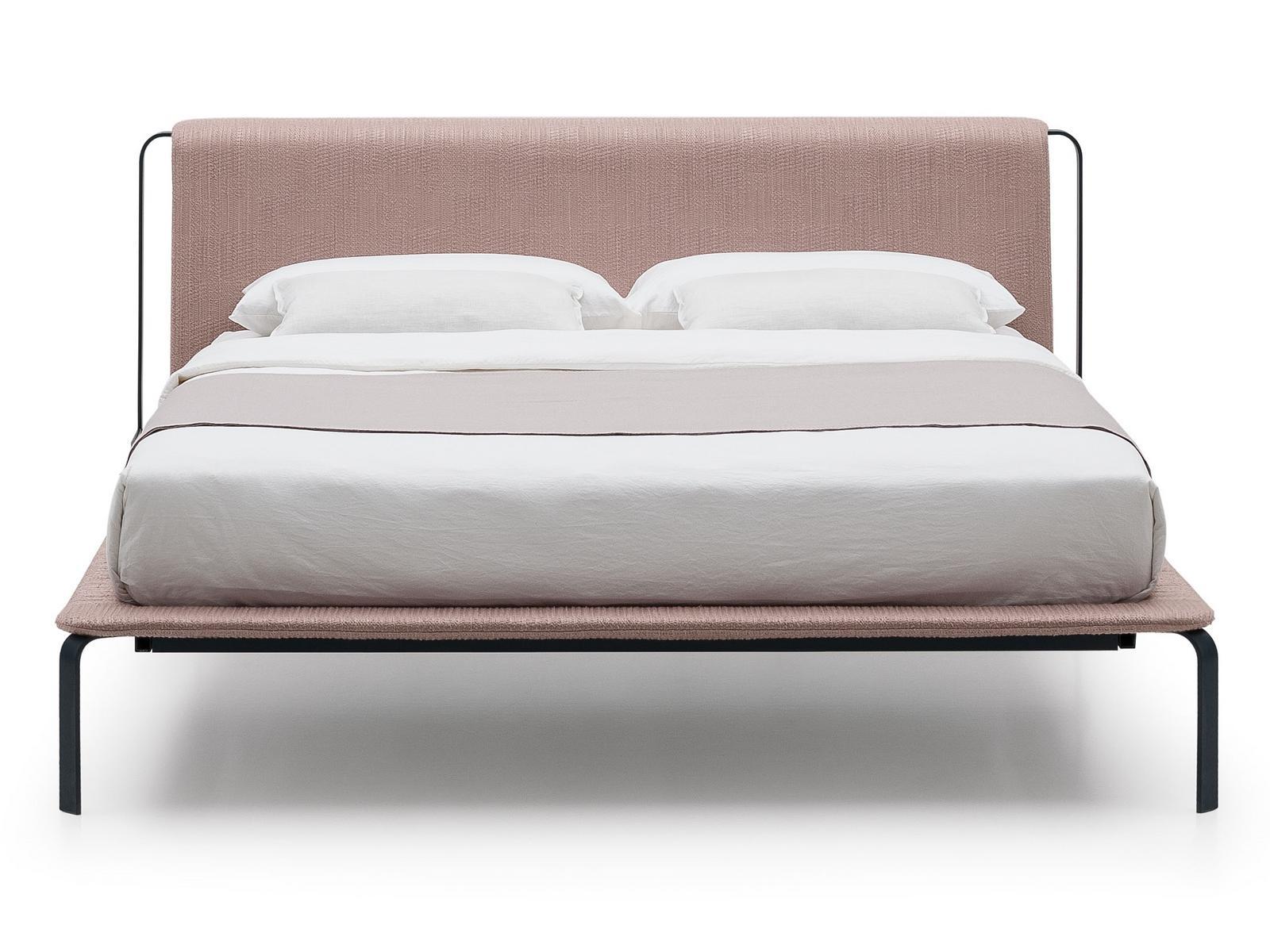 Fabric bed with removable cover with upholstered headboard | Bend by Bolzan letti