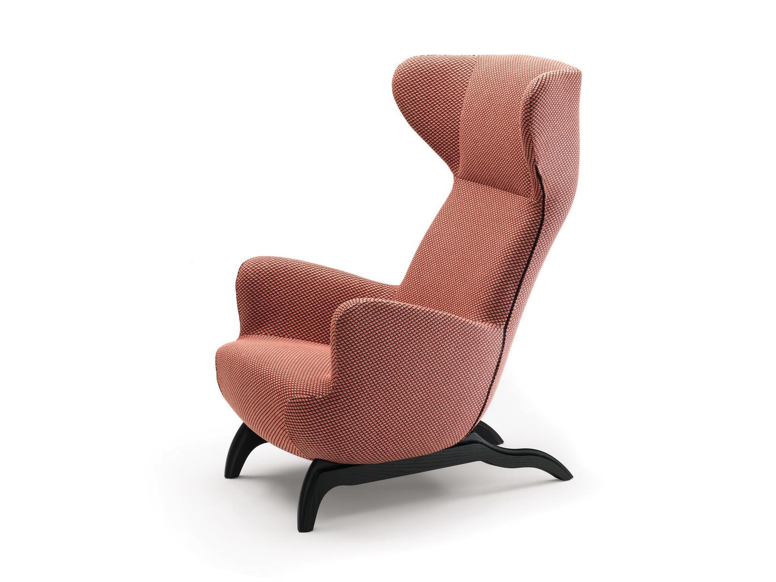 Bergere armchair upholstered in fabric or leather | Ardea Cm 882 by Zanotta