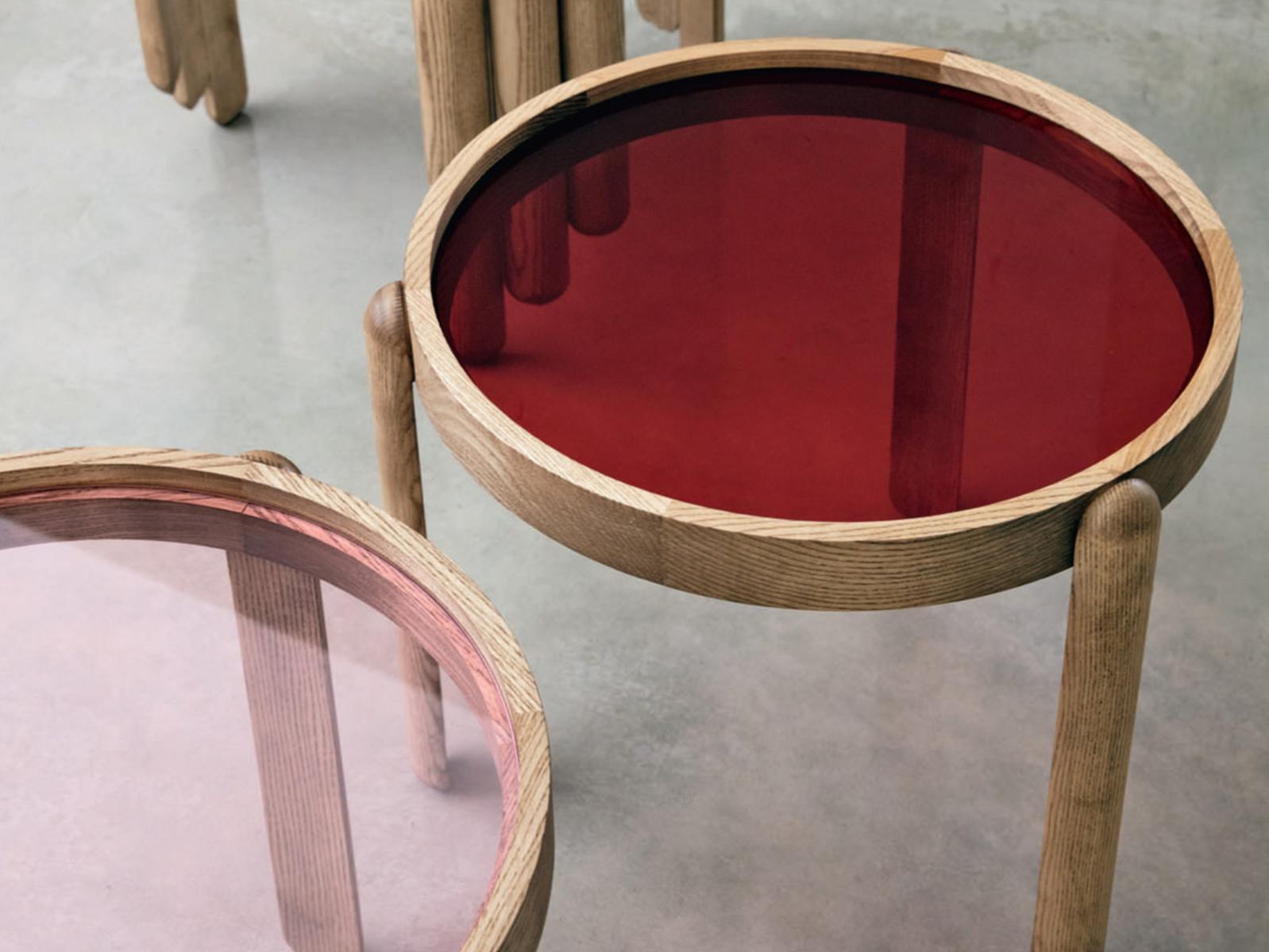 Stackable round ash coffee table | Trittico by Porada