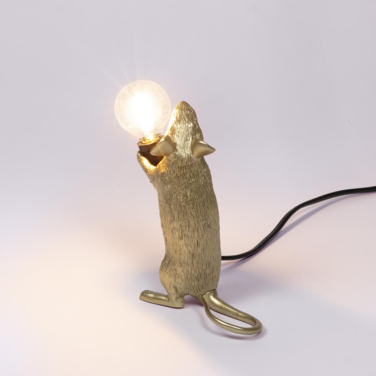 LED resin table lamp | Mouse Lamp Gold - Step by Seletti