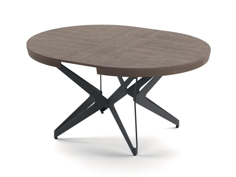 Extending round steel and wood table | Big Round by Ozzio Italia