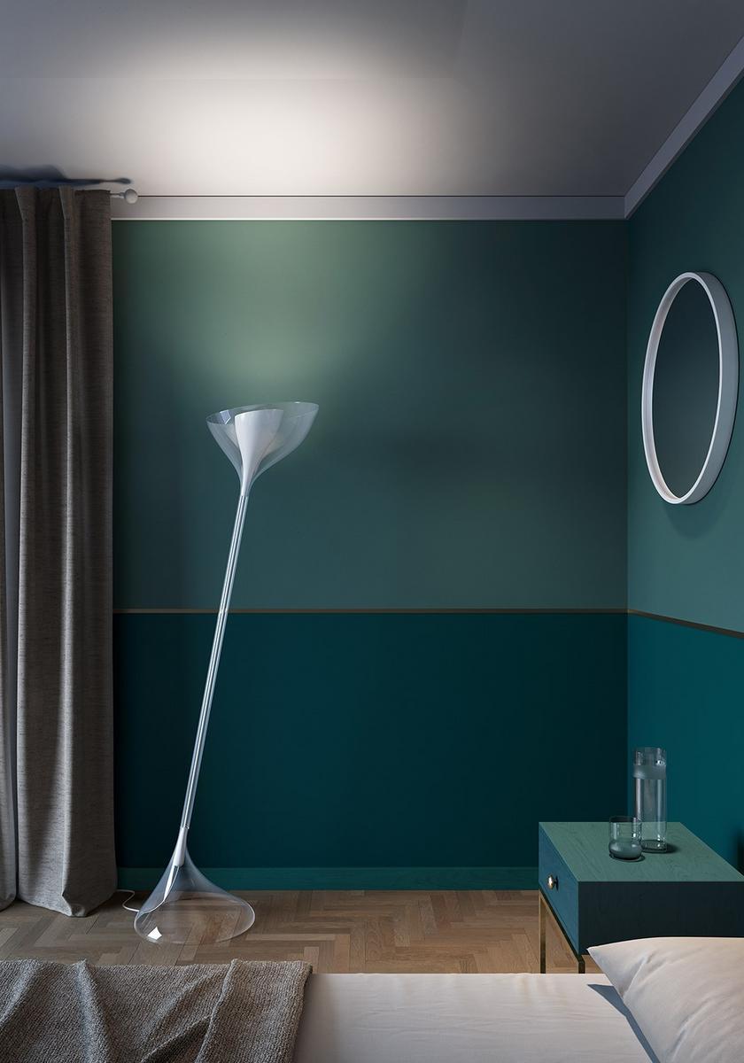 Indirect light plexiglass floor lamp | Floob by Kundalini