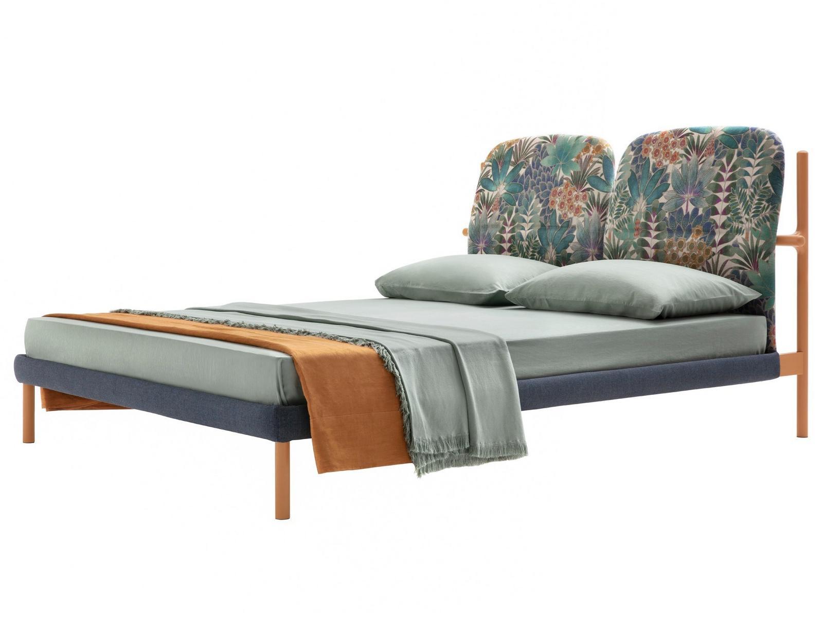 Contemporary style fabric double bed with upholstered headboard | Florin by Zanotta