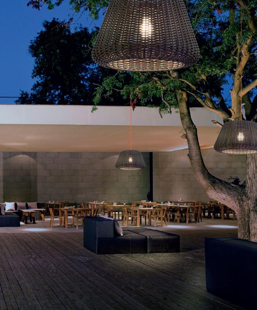 Rattan outdoor pendant lamp | Ralph by Panzeri