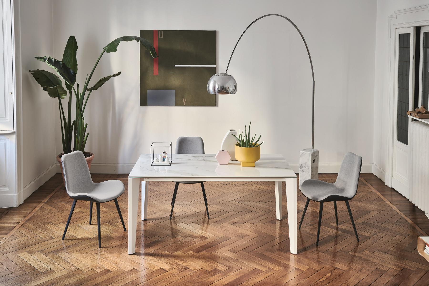 Extending rectangular glass ceramic table | Diamante by Midj