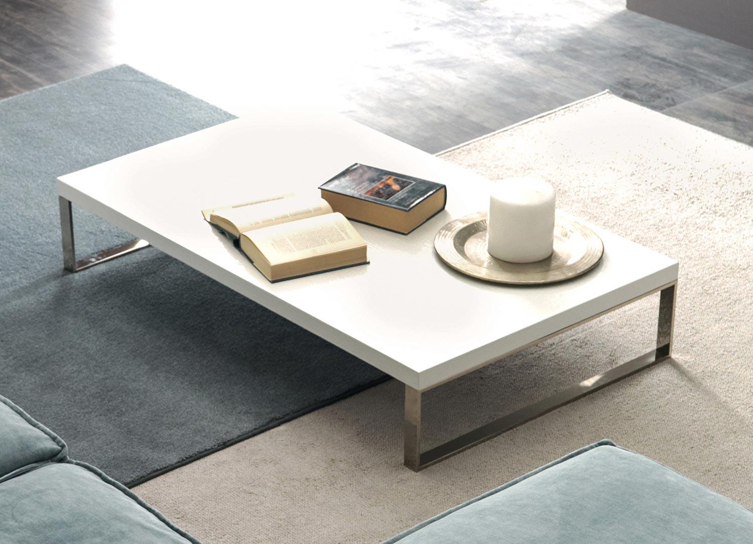 Low rectangular wooden coffee table | Quadra by Corte Zari
