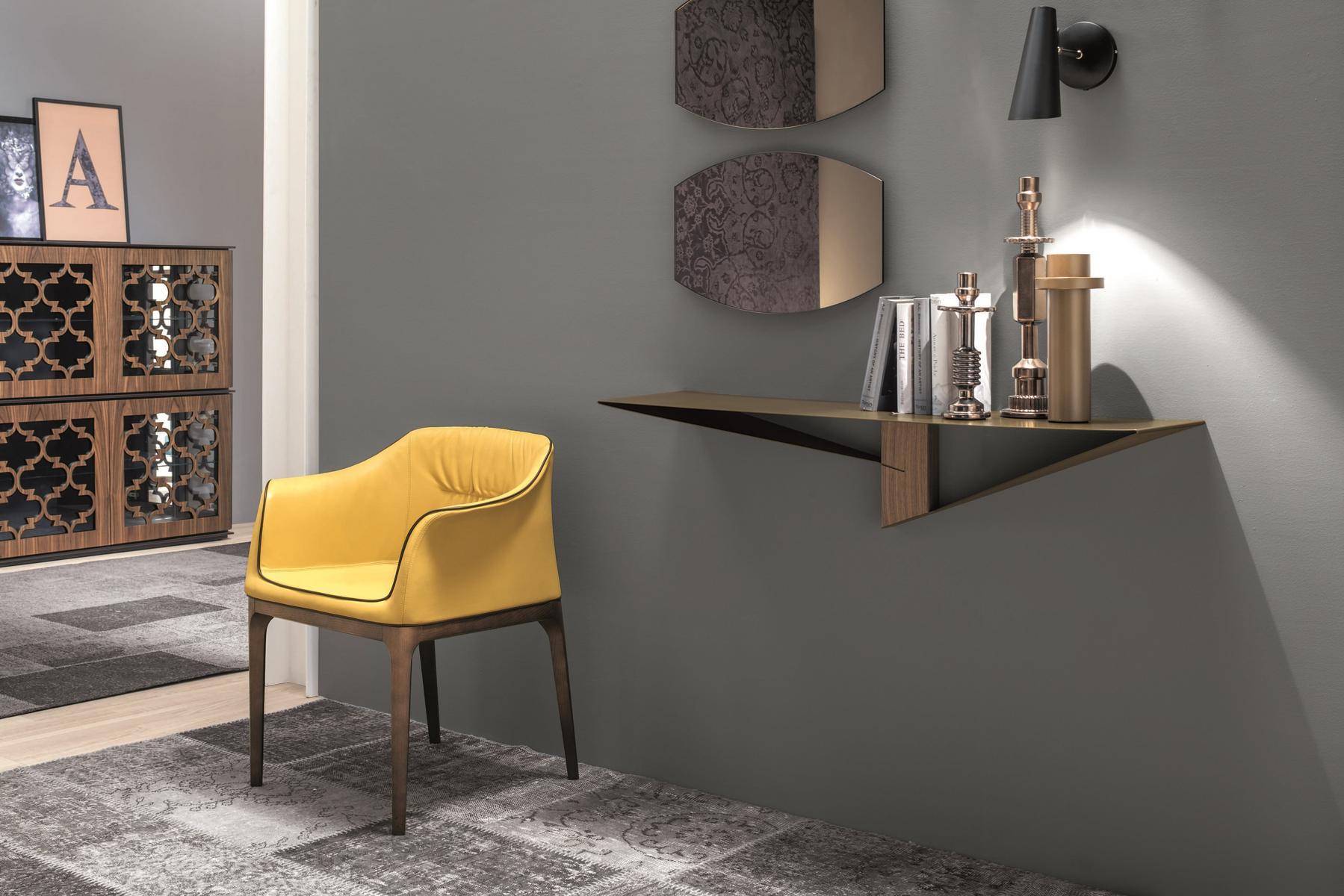 Rectangular wall-mounted painted metal console table | Albatros by Tonin Casa