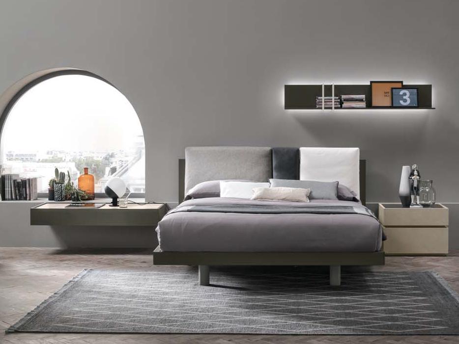 Eco-leather double bed with upholstered headboard | Nikki by Tomasella