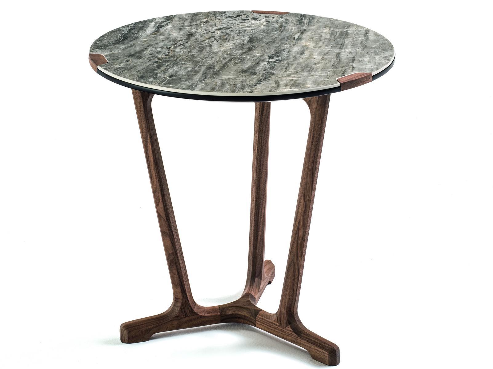 Round porcelain stoneware high side table | Arja by Frigerio