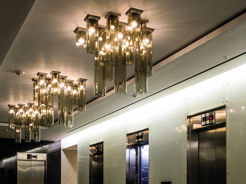 Blown glass ceiling lamp | Tubes Pl by Vistosi