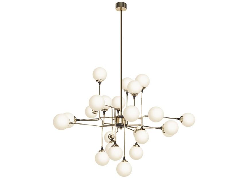 Direct-indirect light brass chandelier | Kalliope by Gianfranco Ferre Home