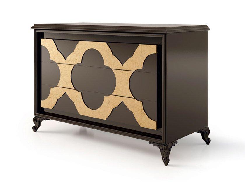 Wooden chest of drawers with integrated handles | 6371 by Carpanese home